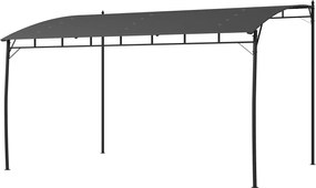Outsunny Pergola Pavilon 12 Draináló Nyílással, Fém Pergola Poliészter Tetővel, 8 Terjeszkedő Csavarral és 8 Földbe Verhető Cövekkel, 400x296x200/262
