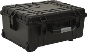 vidaXL fekete PP kerekes repülős tok 58 x 45 x 27 cm