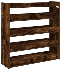 füstös tölgy színű szerelt fa cipőtartó 80x25x81 cm