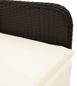 11 részes fekete polyrattan kerti bisztrógarnitúra párnákkal