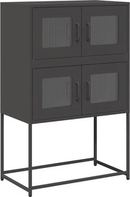 vidaXL Magastábla Fekete 68x39x107 cm Acél