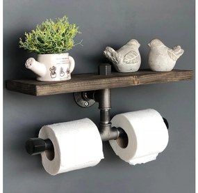 Vécépapír tartó polccal BORU 12x40 cm fenyő