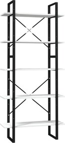 vidaXL ötszintes fehér fenyőfa könyvszekrény 80 x 30 x 175 cm