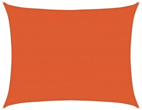 narancssárga négyszögletű HDPE napvitorla 160 g/m² 6x8 m