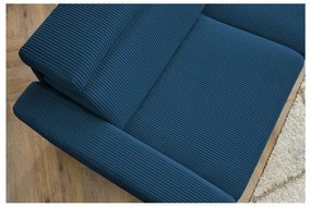 Sötétkék kordbársony kinyitható sarokkanapé (variálható) Monaco – Bobochic Paris