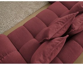 Borvörös zsenília kinyitható-tárolóhelyes sarokkanapé (bal oldali-L alakú) Everest – Bobochic Paris