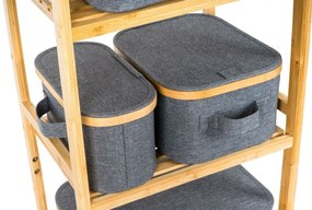 G21 tárolódoboz 30 x 30 x 15 cm, bambusz, fedéllel, szürke