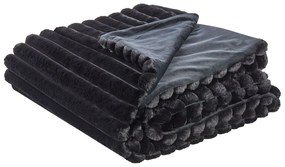 Fekete műszőrme ágytakaró 150 x 200 cm RAKYA Beliani