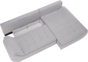 Ülőgarnitúra, világosszürke/púderrózsaszín, szövet, jobbos, BRATO