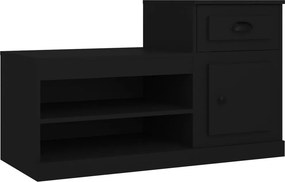 vidaXL fekete szerelt fa cipősszekrény 100x42x60 cm