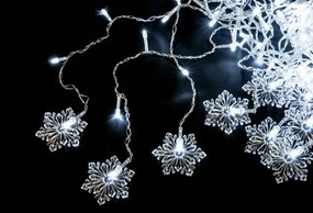 Fényfüzér 100 LED 5 m – 8 funkció Snowflakes