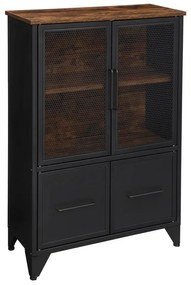 Padlón álló tárolószekrény, Könyvespolc 75 x 100 x 33 cm rusztikus barna