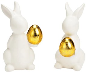 Kerámia nyuszi GOLDKEEPER 11 cm fehér - több kialakítás