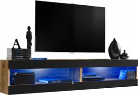 Rtv bútor szett Tivoli SET4 Wotan tölgy/Fekete, Kék Led