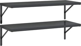 vidaXL 2 db fekete rozsdamentes acél fali polc 100 x 40 cm