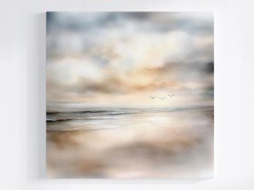 Poszter Tájkép Víz Tenger Óceán Tengerpart Sirályok Hullámok 80x80