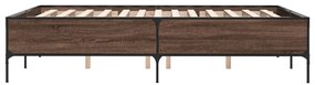 barna tölgyszínű szerelt fa és fém ágykeret 140x190 cm