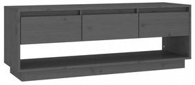 szürke tömör fenyőfa TV-szekrény 110,5x34x40 cm