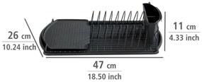 WENKO 54767100 - Csepegtetőtálca BASIC 47,5x26,5 cm fekete