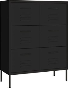 vidaXL fekete acél fiókos szekrény 80 x 35 x 101,5 cm