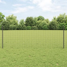 Euro Kerítés Készlet 2 db Szürke Acél 10 x 0,8 m Tartós