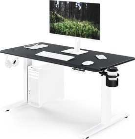 Elektromos, állítható magasságú, ergonomikus, fehér-antracit íróasztal,1200x600 mm: ARIA