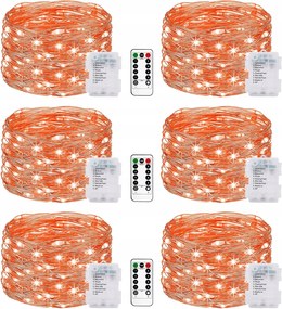 litogo Elemes fénylánc, 6 db, zöld fény