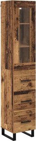 vidaXL Magasfiú fiókkal Öreg fa 34,5 x 34 x 180 cm Faanyag