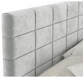 Világosszürke ágyneműtartós boxspring ágy 160x200 cm Ava – Maison de Rêve