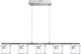 RENDL ESTRA V závěsná bílá čiré sklo 230V LED 5x5W 3000K
