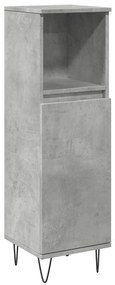 Betonszürke szerelt fa fürdőszobaszekrény 30 x 30 x 100 cm