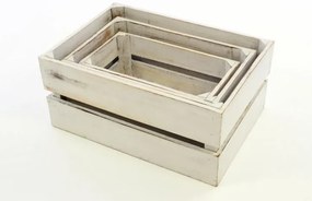 DIVERO Kerti fa tároló doboz 3 db VINTAGE fehér