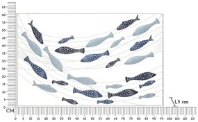 Fém fali dekoráció 96,5x61 cm Pesci – Mauro Ferretti