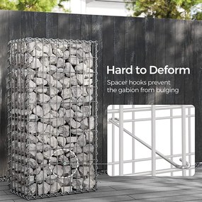 Gabion kosár, fém gabion ketrec 50 x 100 cm-es