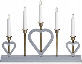 Adventi gyertyatartó Melissa 705831 fa szürke antik