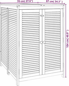 vidaXL tömör akácfa kerti tárolóláda 70 x 87 x 104 cm