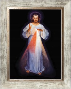 Jézus Krisztus Jézus Bízom Benned Kép Fehér Díszített Keretben 30X40