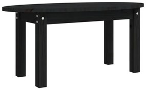 Fekete tömör fenyőfa dohányzóasztal 80x40x35 cm
