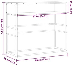 szürke sonoma színű szerelt fa tálalóasztal 90x35x80 cm
