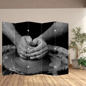 Paraván -  Kerámia gyártás - Fekete-fehér (210x170 cm)