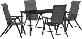 vidaXL Kert étkező szett 5 pcs Szürke Porszórt acél