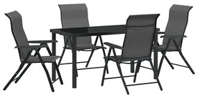 vidaXL Kert étkező szett 5 pcs Szürke Porszórt acél