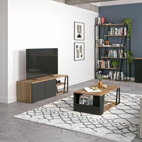 Dohányzóasztal diófa dekoros asztallappal 100x55 cm Albi - TemaHome