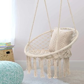 Bézs KOLUMBIA függőfotel fekete állvánnyal