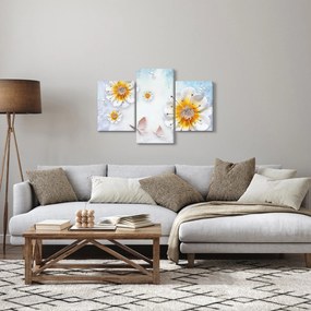Kép - Kompozíció virágokkal és pillangókkal (90x60 cm)