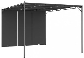 vidaXL antracitszürke kerti pavilon oldalfüggönnyel 4 x 3 x 2,25 m