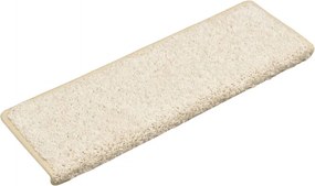 vidaXL 15 db fehér lépcsőszőnyeg, téglalap alakú széllel, 65 x 21 x 4 cm
