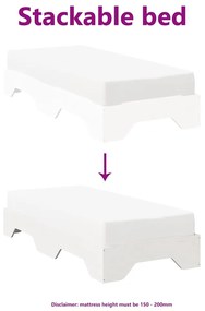 vidaXL ágy matrac nélkül rakásolható fehér 100 x 200 cm tömör fenyőfa