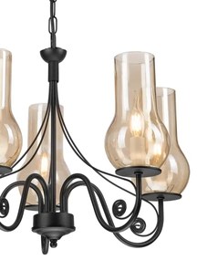 Brilagi - LED Csillár láncon COTTAGE 5xE14/40W/230V fekete/barna