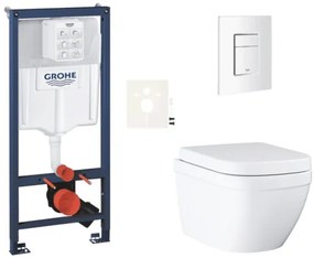 Falra akasztható WC-garnitúra világos falakhoz / falra szerelhető Grohe Euro Ceramic SIKOGRSEUSCSH0